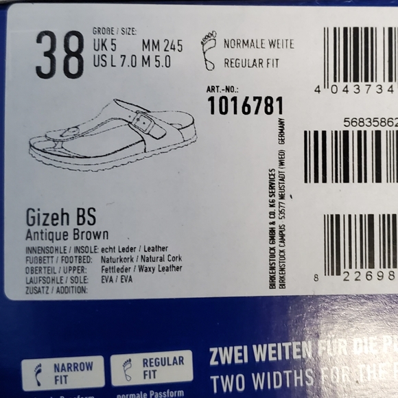 New Birkenstock Gizeh Antique Brown Leather Sandal - Picture 5 of 5